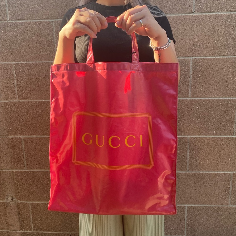 GUCCI Patent Montecarlo Logo Tote bag